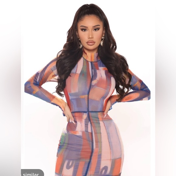 Fashion Nova Hadley Mesh Mini Dress - Picture 1 of 3